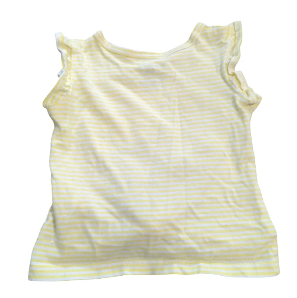 Carter's Yellow Striped Shirt With Silver Accents Size 3 Months.